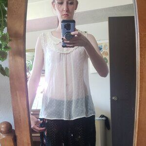 Maurices sheer swiss dot blouse